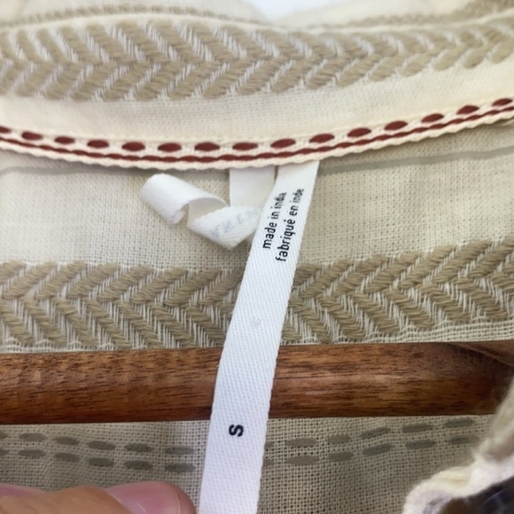 Anthropologie - Delphine Textured Light Beige Cream Tunic Dress Size Small - Picture 14 of 14